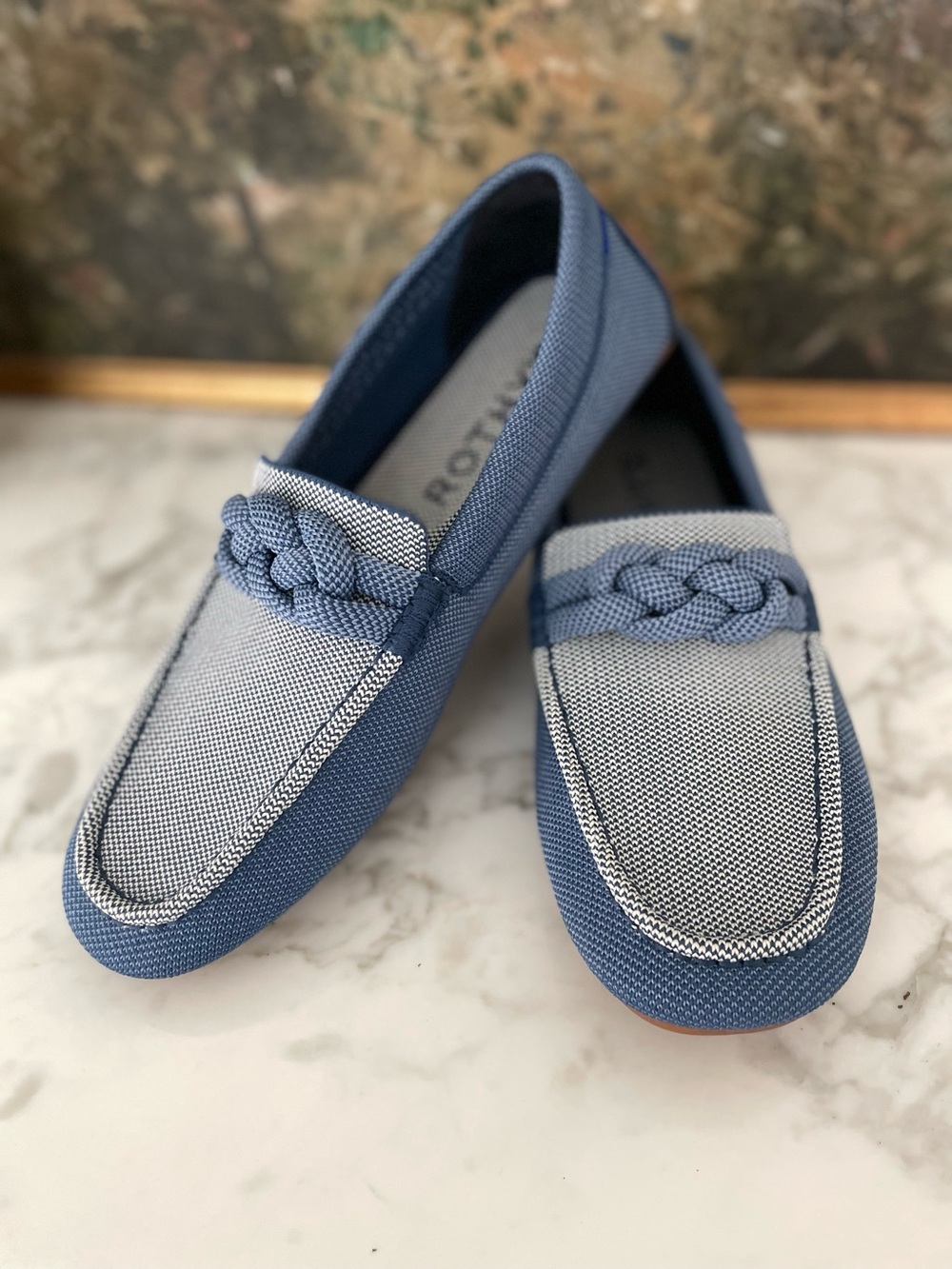Rothy’s Braided Loafers Chambray Blue Driving Shoes Size 9.5 - Picture 6 of 12